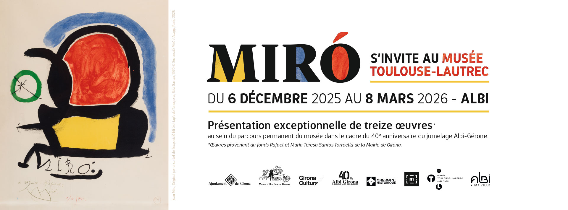 Bannière accrochage Miró s'invite au musée Toulouse-Lautrec