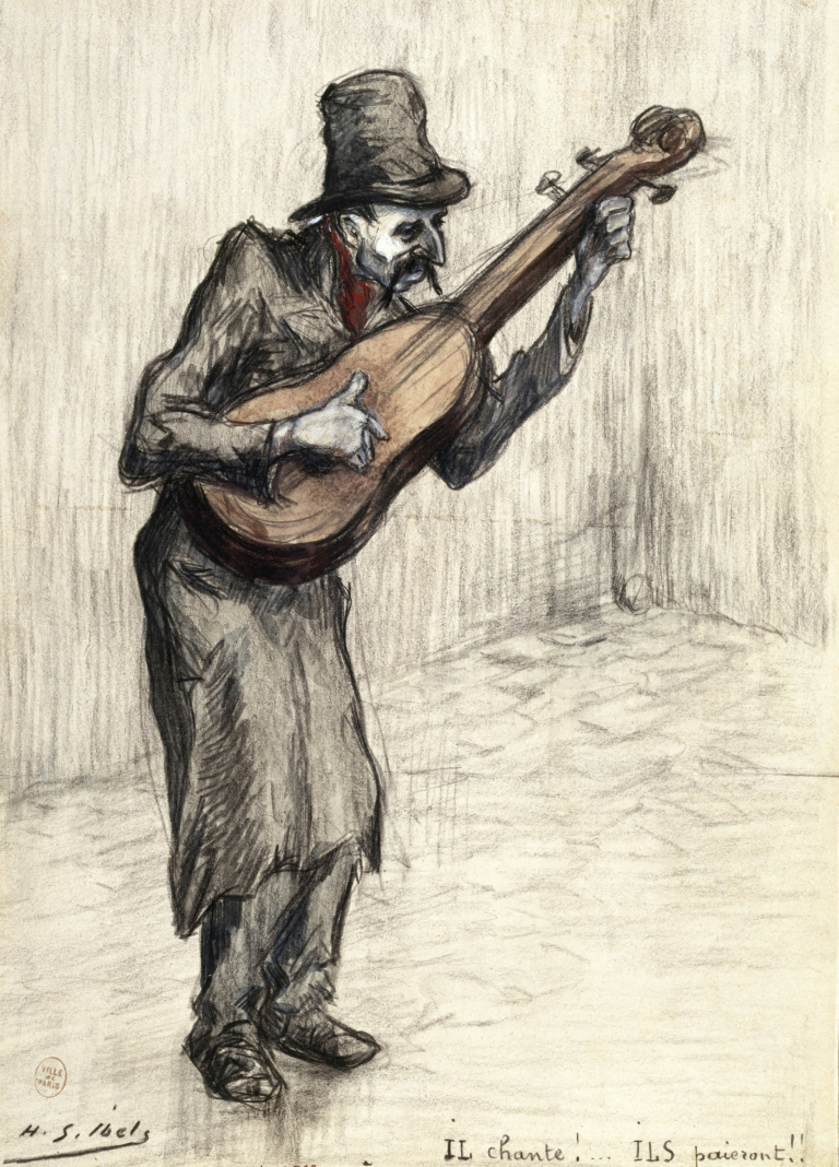 L'Affaire Dreyfus le commandant Esterhazy accusateur de Dreyfus, vers 1898, lavis, pierre noire et gouache sur papier, musée Carnavalet